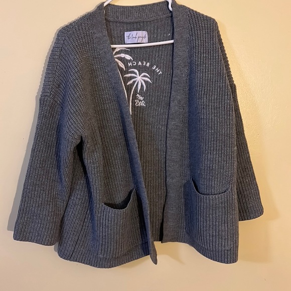 The Beach People Twin Palms Chunky Knit open front sweater/cardigan/jacket - Picture 2 of 9